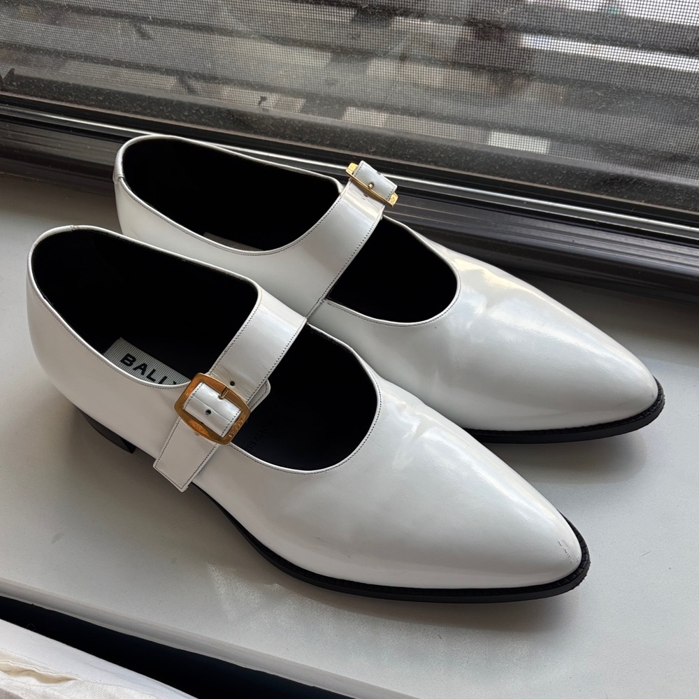 Bally Gerwin White Women's Mary Jane Flats